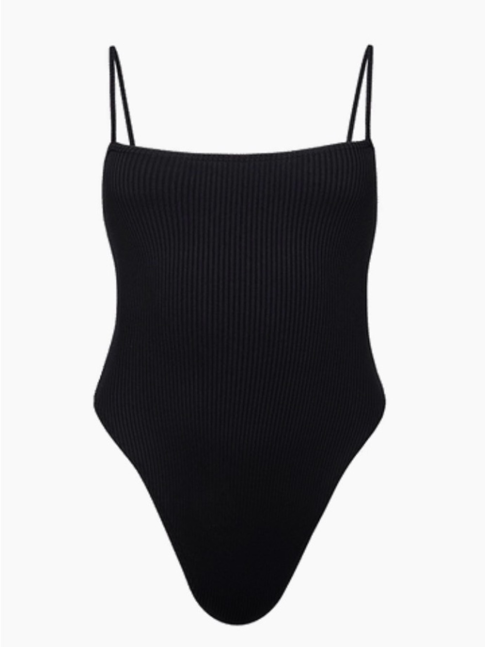 Montce Jacelyn Black Ribbed One-Piece with Thin Straps - Picture 5 of 9